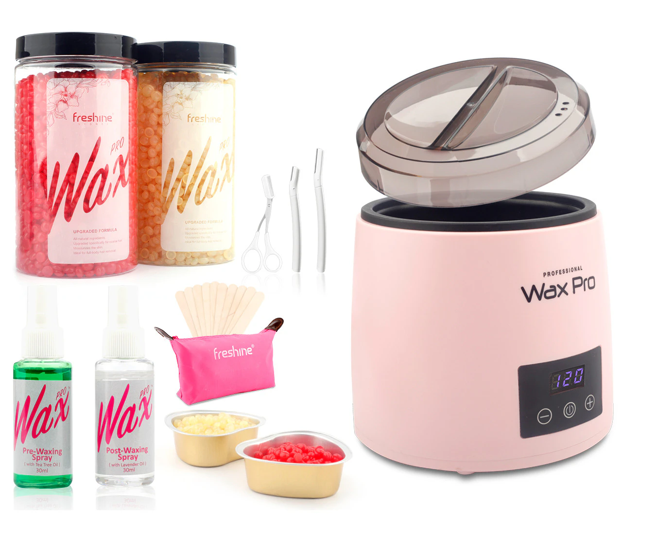 Digital 500ml Pro Wax Pot Waxing Kit (Sydney Stock) Non-stick Pot 400g Hard Beads Heater Wax Beans Warmer Paperless Depilatory Hair Removal