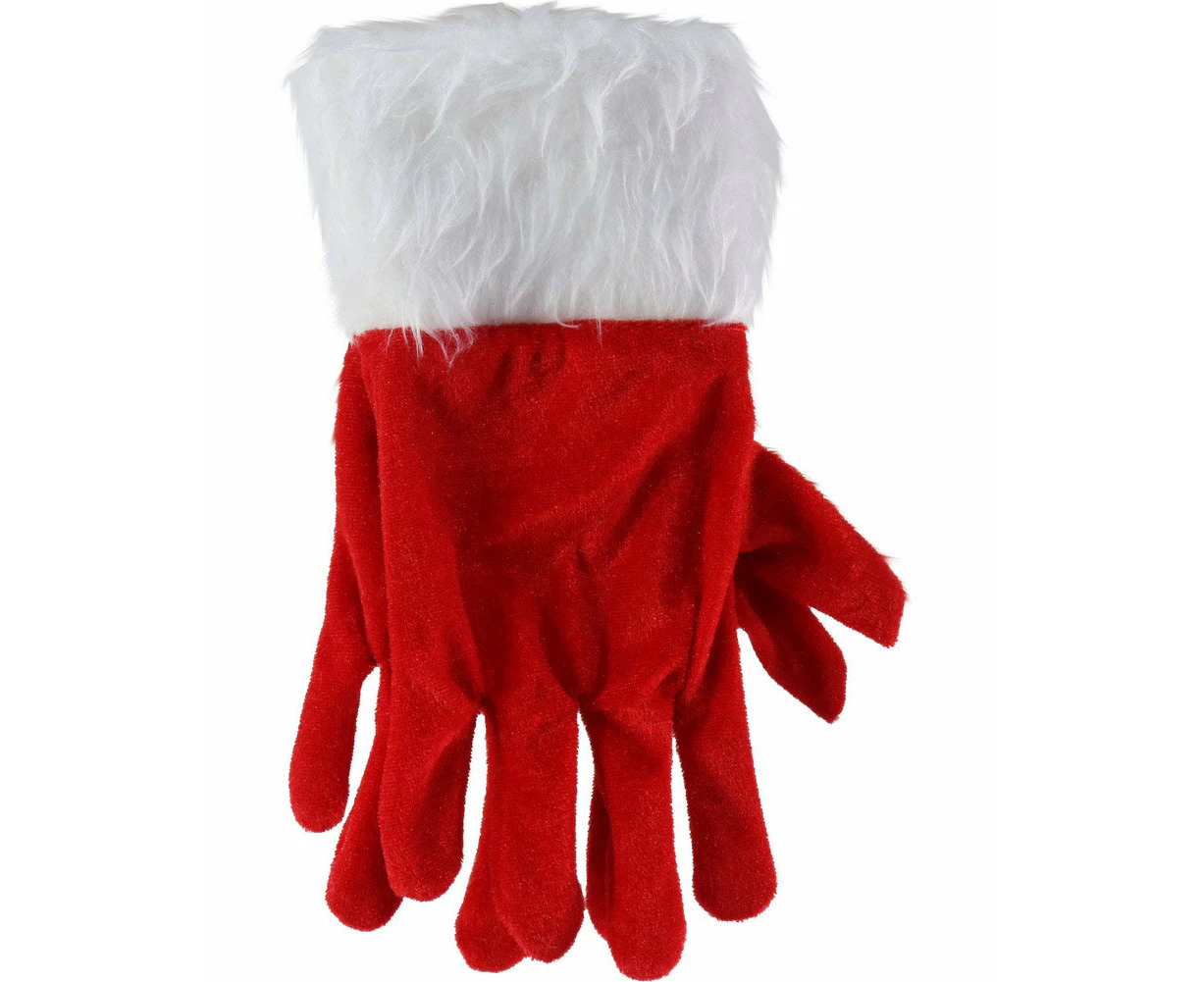 Christmas Santa Gloves Fur Trim