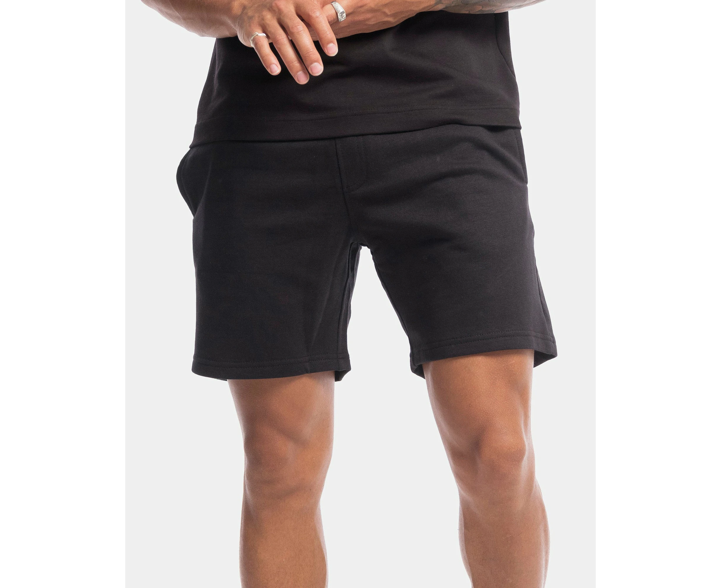 First Division Mens Sports Fashion Weekender Fleece Shorts - Black