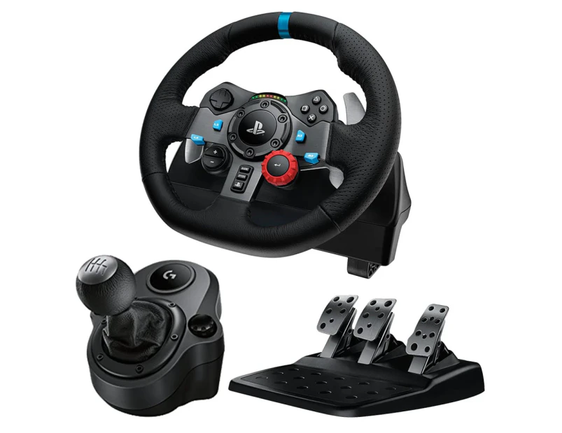 Logitech G29 Driving Force Racing Wheel for PS5, PS4, PC + Logitech Driving Force Shifter