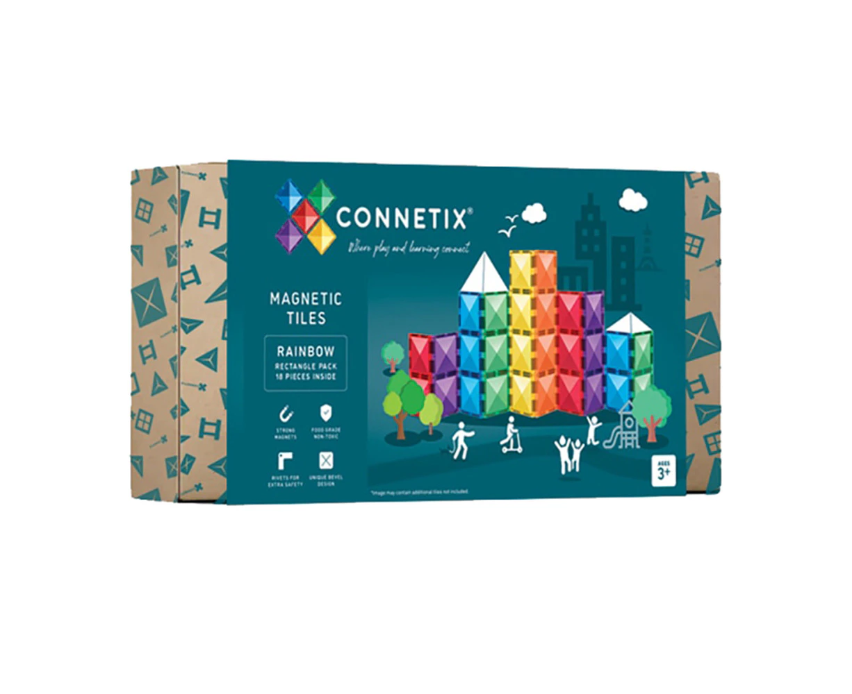 Connetix 18 Piece Rainbow Rectangle Pack