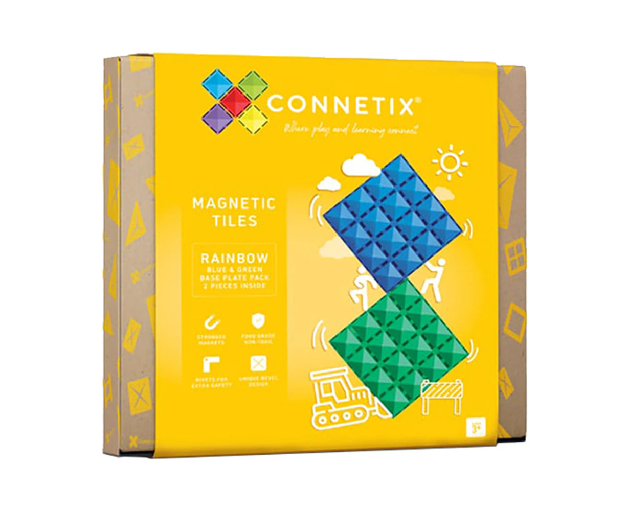 Connetix 2 Piece Rainbow Blue and Green Base Plate