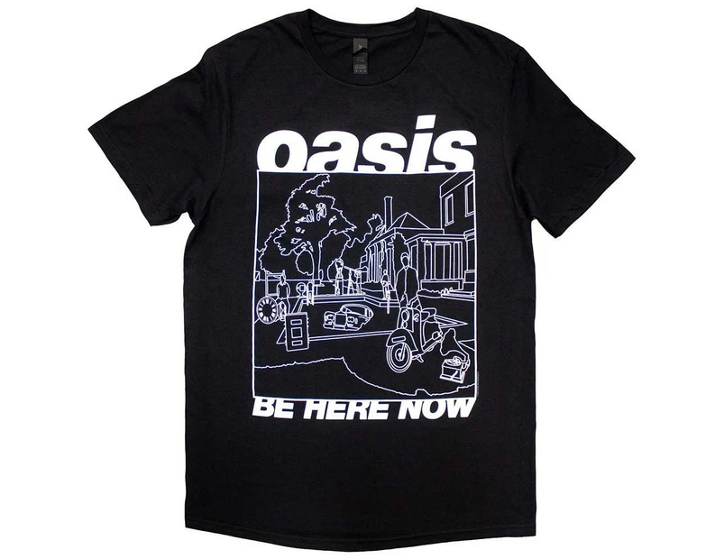 Oasis Unisex Adult Be Here Now Line Drawing T-Shirt (Black) - RO11478