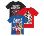 Power Rangers Boys Team T-Shirt (Pack of 3) (Multicoloured) - TV1955