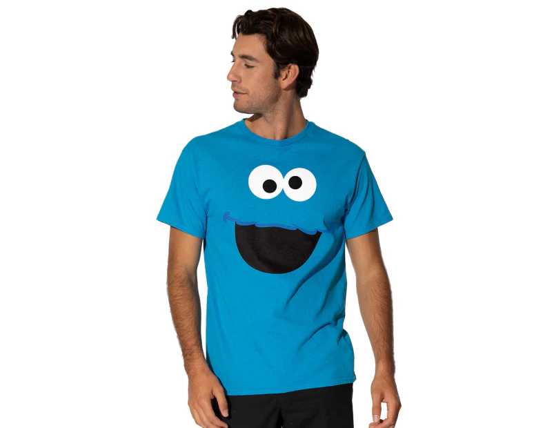 Sesame Street Mens Cookie Monster Face T-Shirt (Sapphire Blue) - TV2880