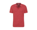 Mountain Warehouse Mens Dawnay Textured Pique Polo Shirt (Dark Pink) - MW566