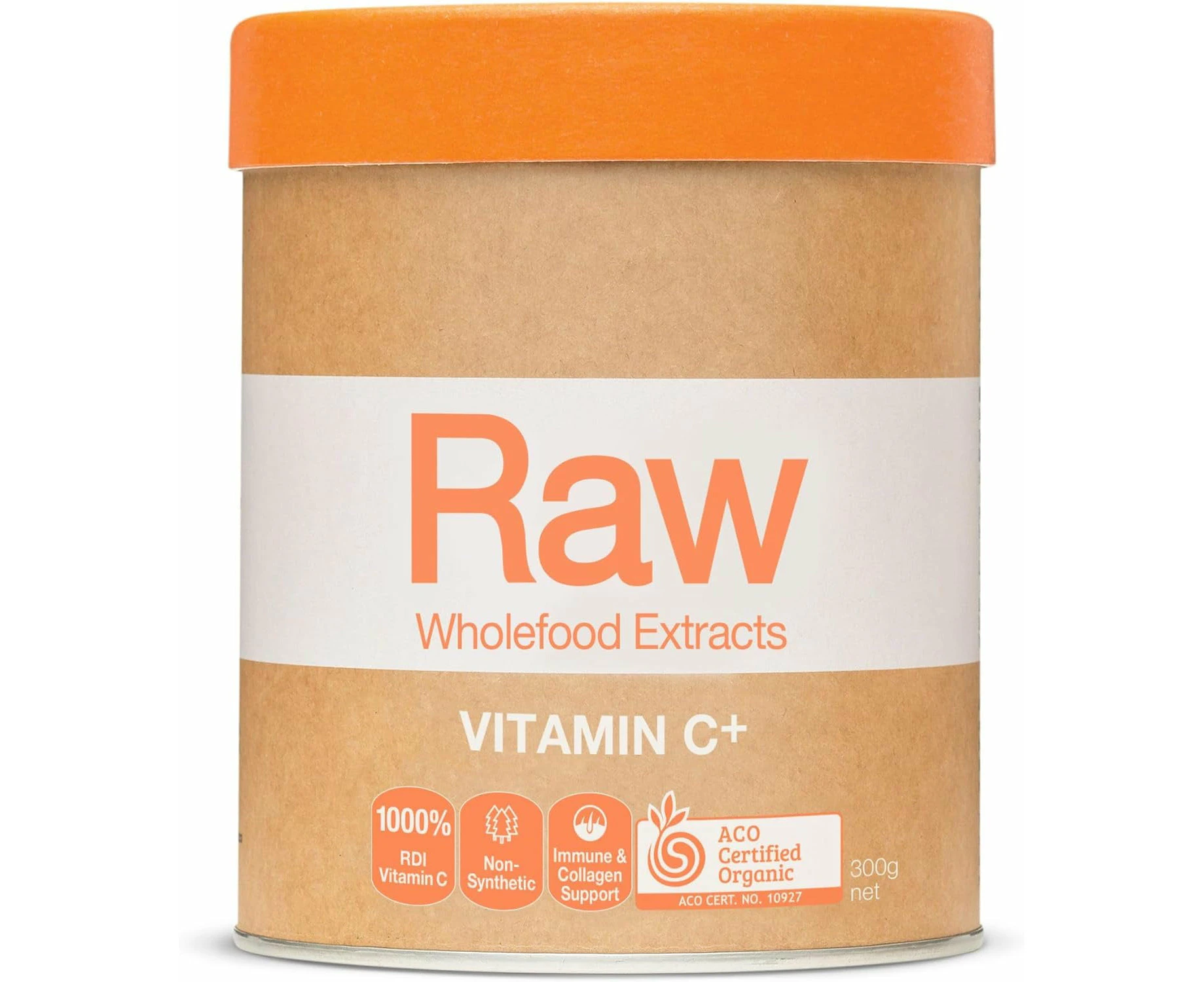 Amazonia Raw Wholefood Extracts Vitamin C 300g - ACO certified organic, no synthetics, gluten free