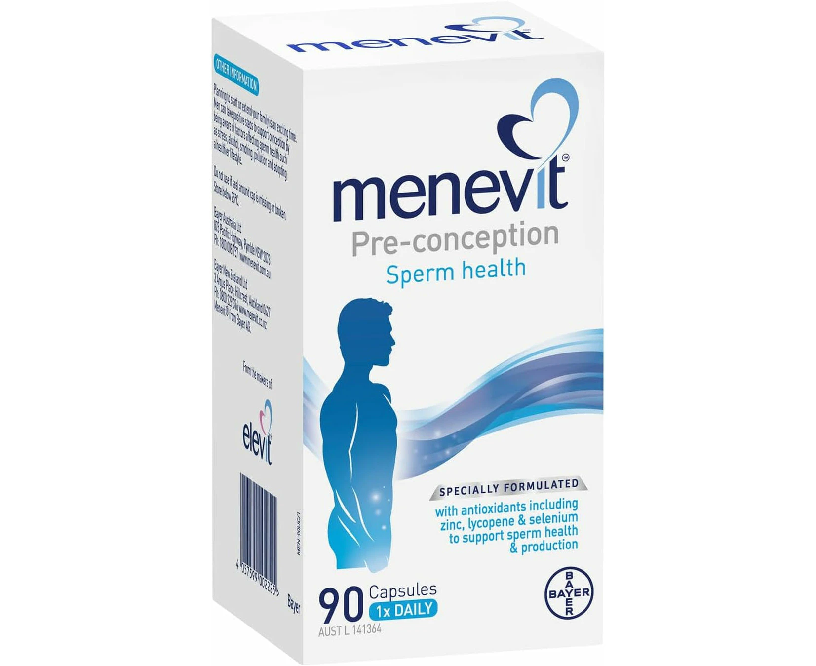 Menevit Pre-Conception Sperm Health Multivitamin with Vitamin C, Zinc, Lycopene and Selenium to Support Sperm Health, Pr | Daily Support