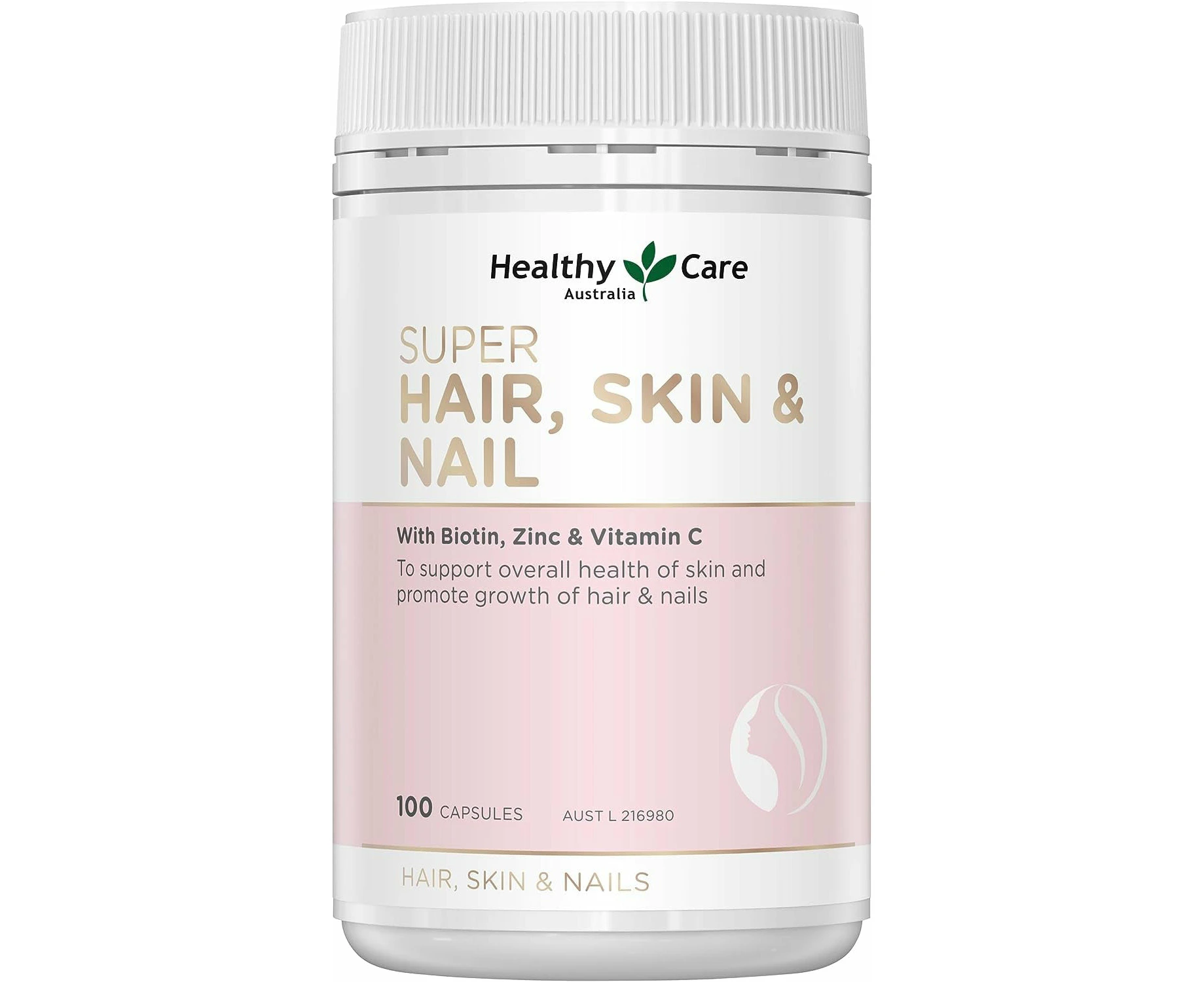 Healthy Care Super Hair, Skin and Nails Capsules - Infused with Biotin, Zinc & Vitamin C - Provides Enhanced Beauty and | Daily Support