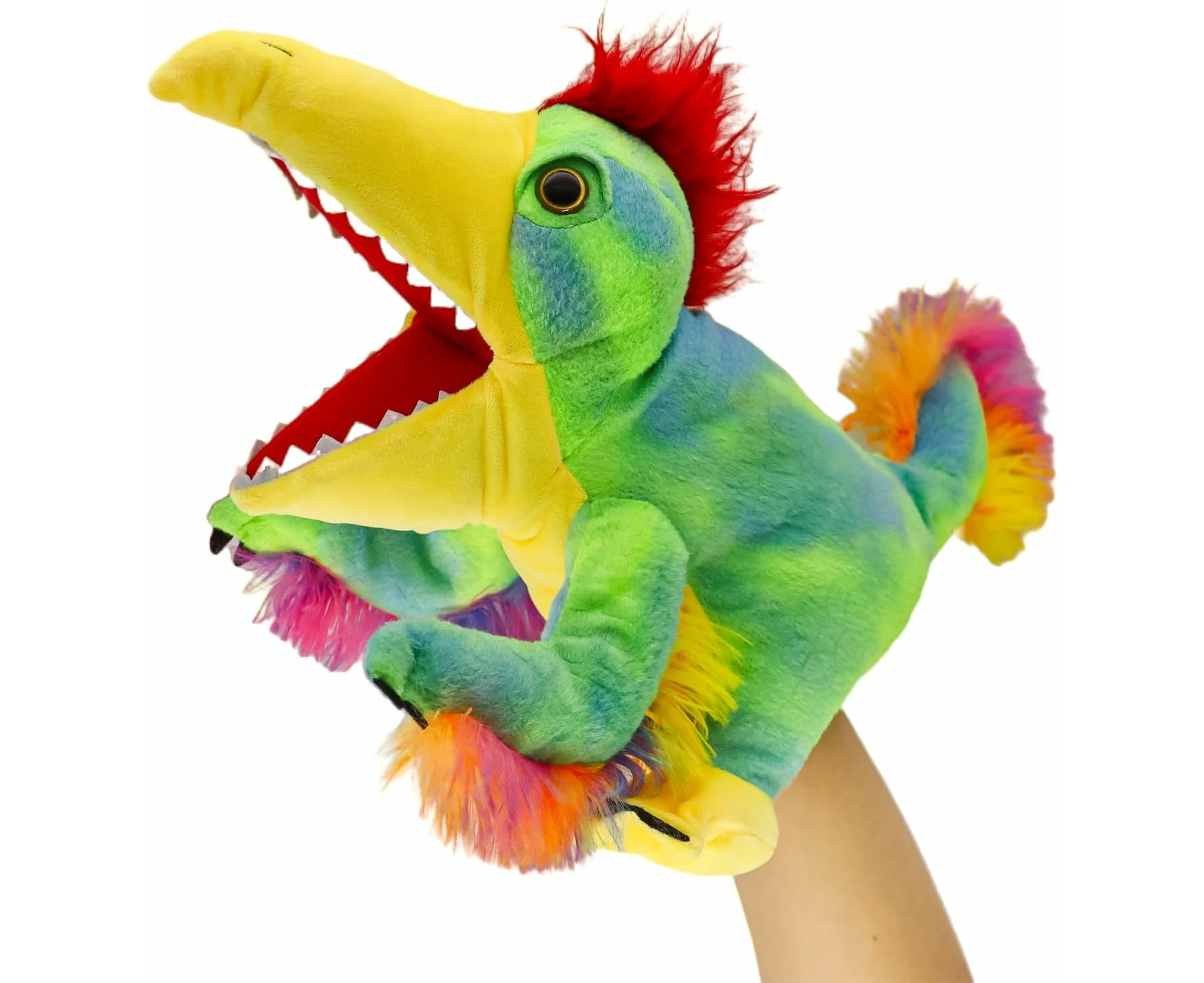 Tail Feather Dinosaur Plush Toys Hand Puppet Simulation Dinosaur Plush Toy Realistic Doll