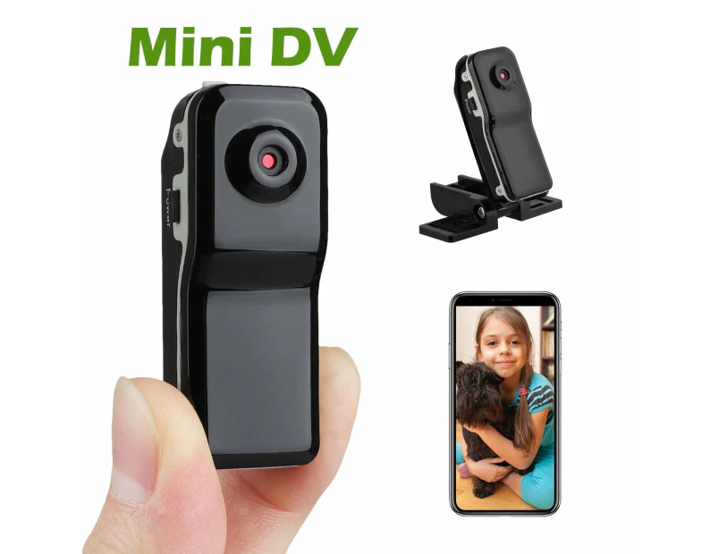 Md80 Portable Super Mini Webcam Dv Dvr Hd Camera Nanny Cam Video Camera Video Audio Recorder With Clip-On Adapter Support For Webcam Helmet Bike Bicycle Mo