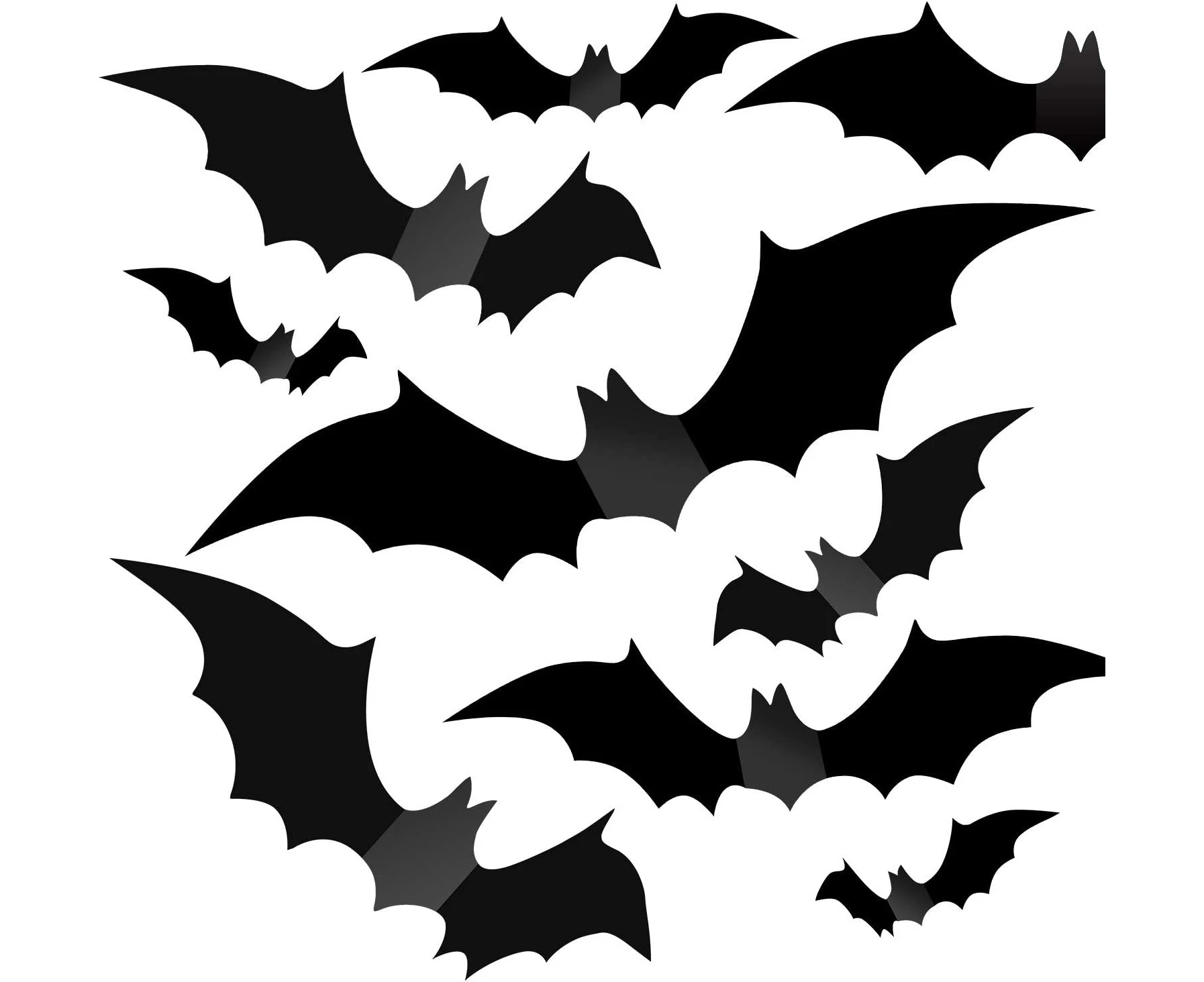 Halloween Decorations - Halloween Party Indoor Outdoor Decor Supplies , 56 PCS Reusable PVC 3D Decorative Scary Bats Wall Sticker Comes