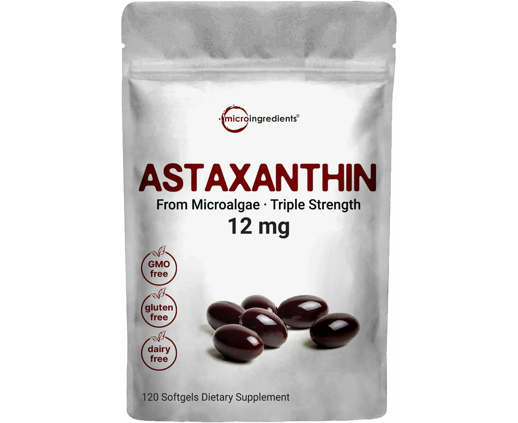 Micro Ingredients Astaxanthin 15mg, 90 Soft-gels, 3 Month Supply, Premium Astaxanthin Supplements, Supports Eye, Joint, Cardiovasc - for Wellness