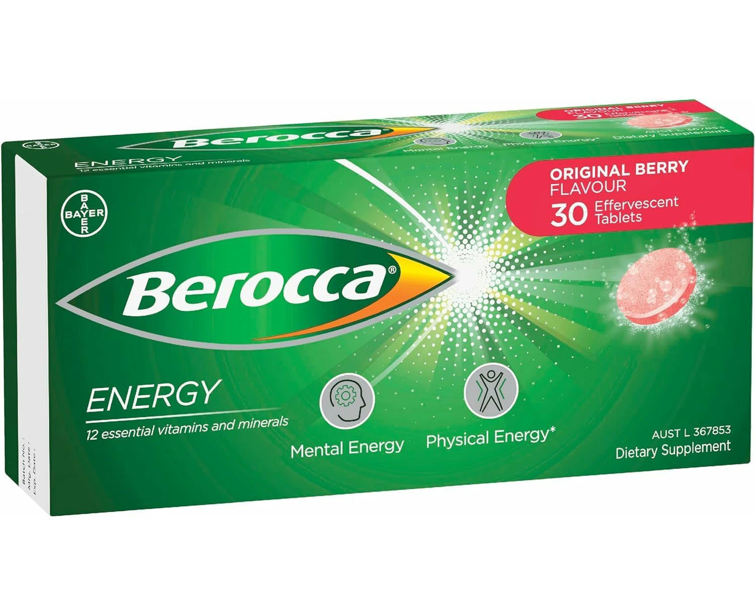 Berocca Energy Multivitamin with B Vitamins: B3, B6, B12, Vitamin C, Zinc, Calcium and Magnesium, to Support Physical En | Daily Support