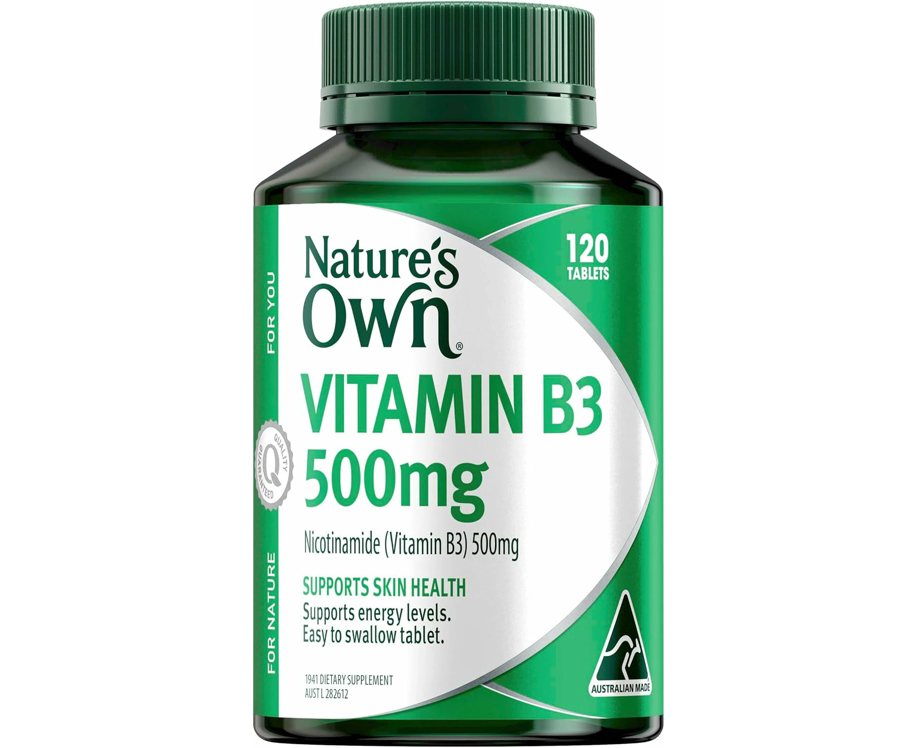 Nature&#39;s Own Vitamin B3 500mg Tablets 120 - Vitamin B Supports Energy Levels & Relieves tiredness in healthy individ | Daily Support