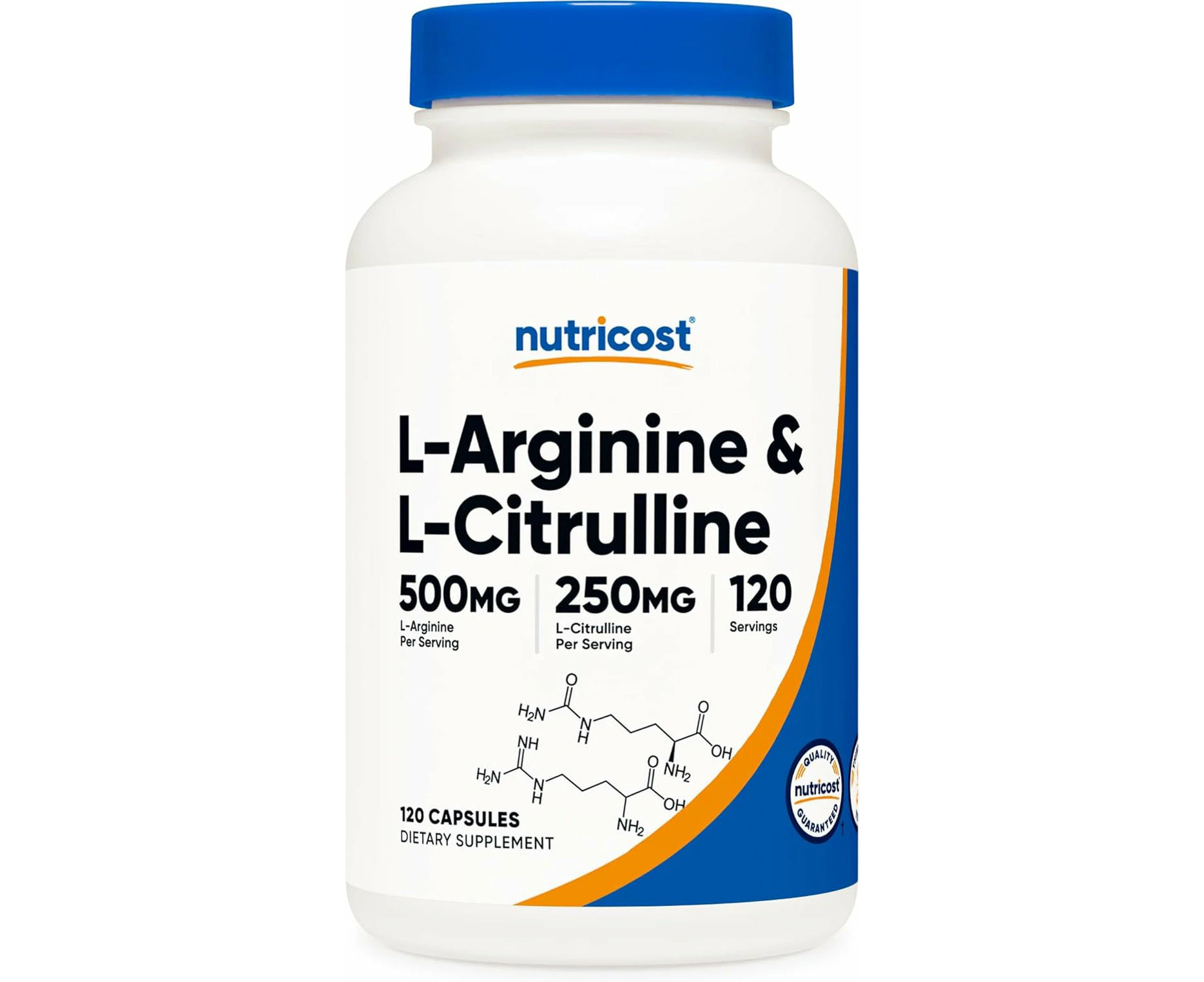 Nutricost L-Arginine L-Citrulline Complex 750mg, 120 Capsules - Non-GMO