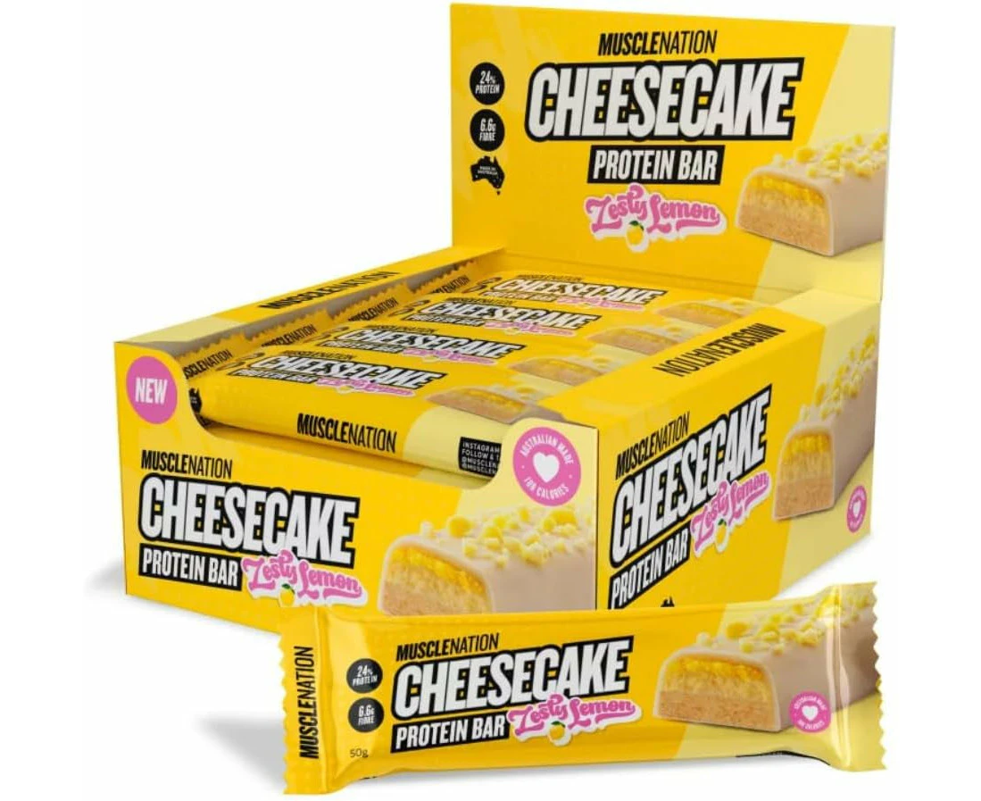 Muscle Nation Cheesecake Lemon Protein Bar 12 x 50g