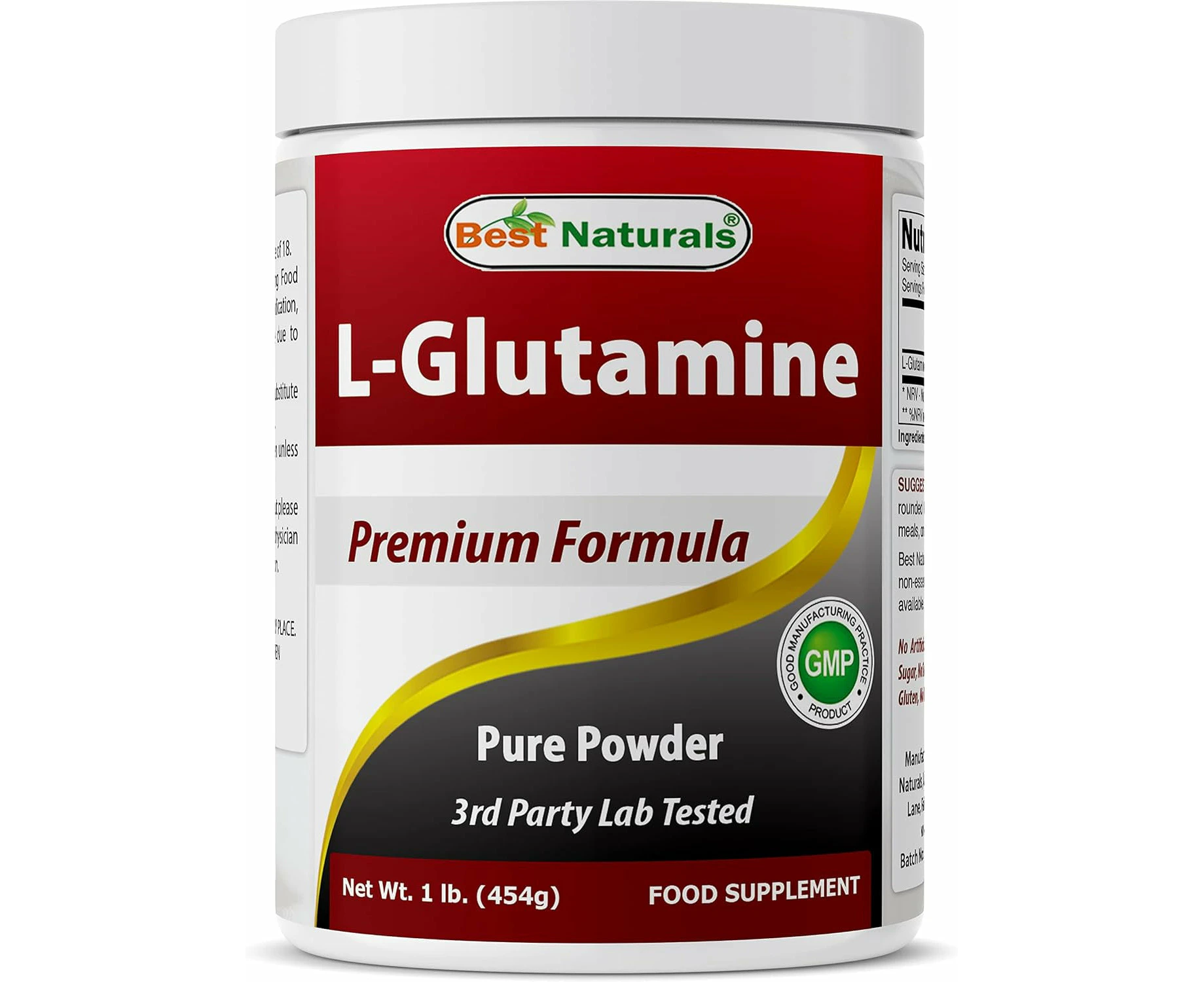 Best Naturals L-Glutamine Powder - 1 Pound - 100% Pure and free form - Glutamine Recovery Powder - Clinically Proven Recovery Aid for Men and Women