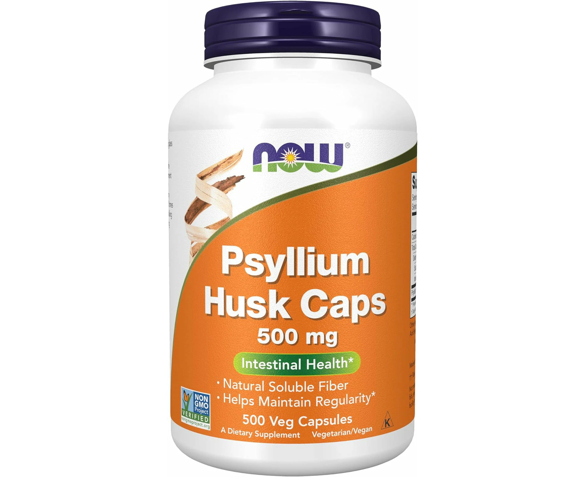 NOW Psyllium Husk 500 mg,500 Capsules