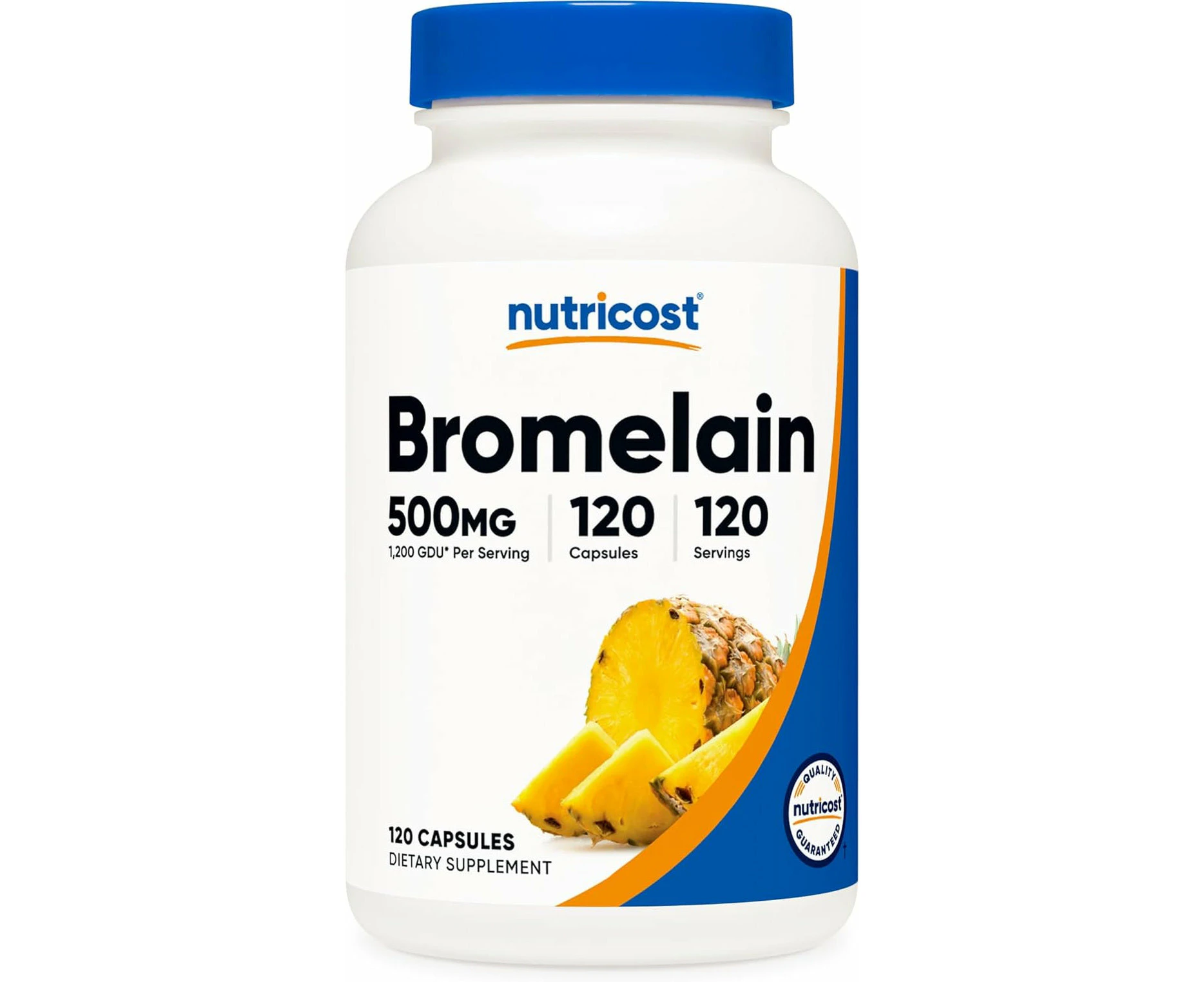 Nutricost Bromelain 500mg, 120 Veggie Capsules - Bromelain (2400 GDU/g), Non-GMO, Gluten Free