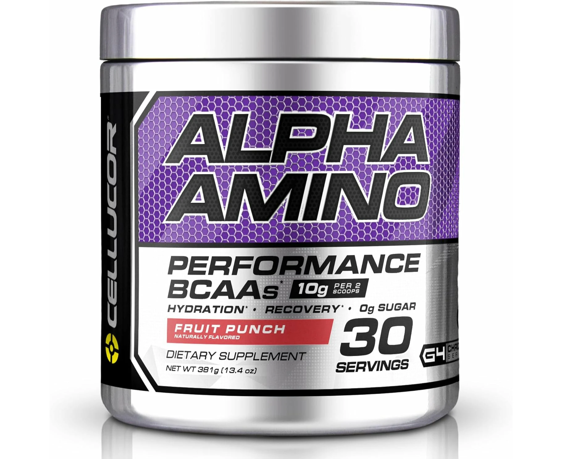 Cellucor Alpha Amino BCAA Supplement with BetaPower, 30 Servings, Fruit Punch, 381 Grams