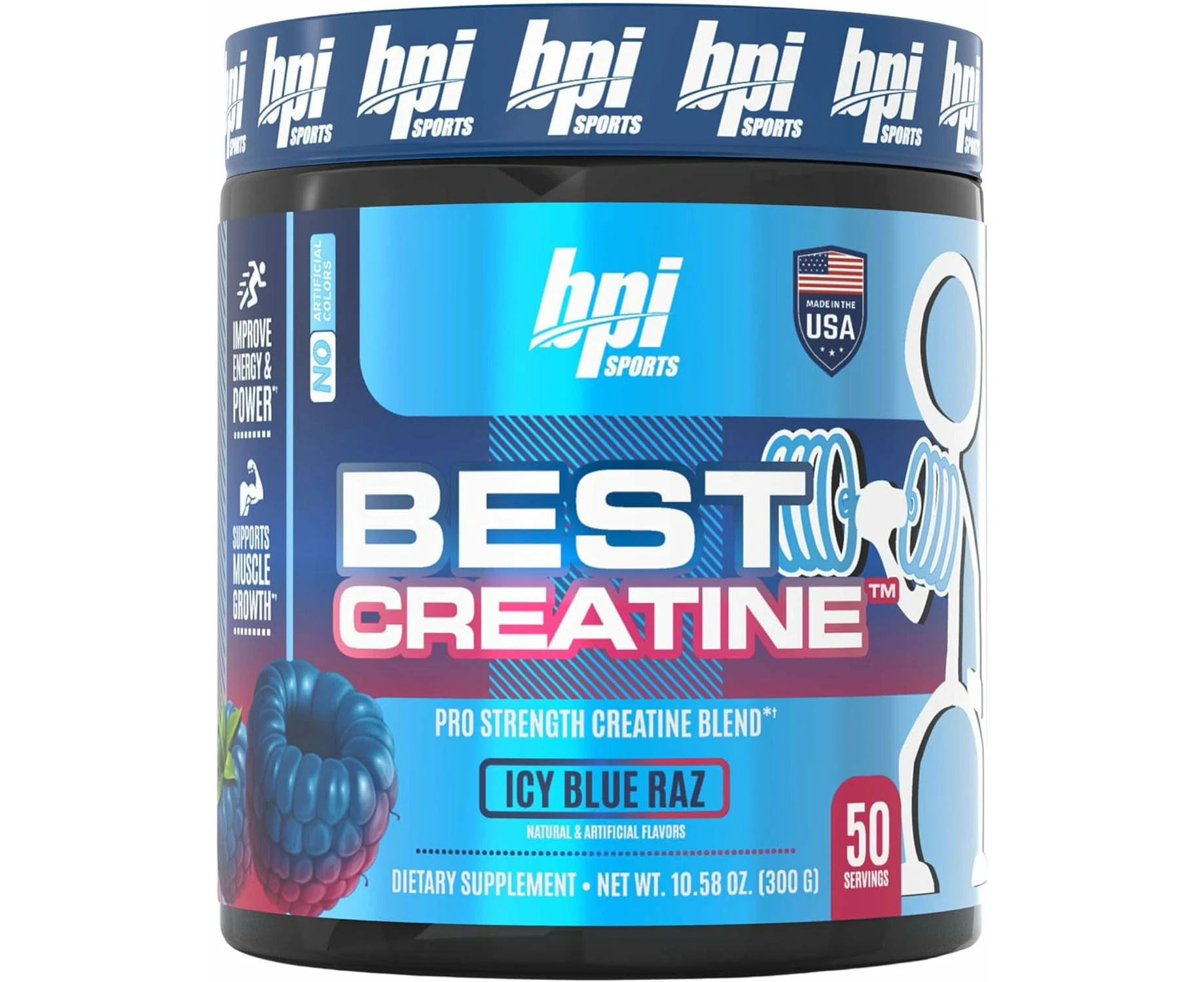 BPI Sports Best Creatine, 50 Servings, Blue Raspberry, 0.3 Kilograms