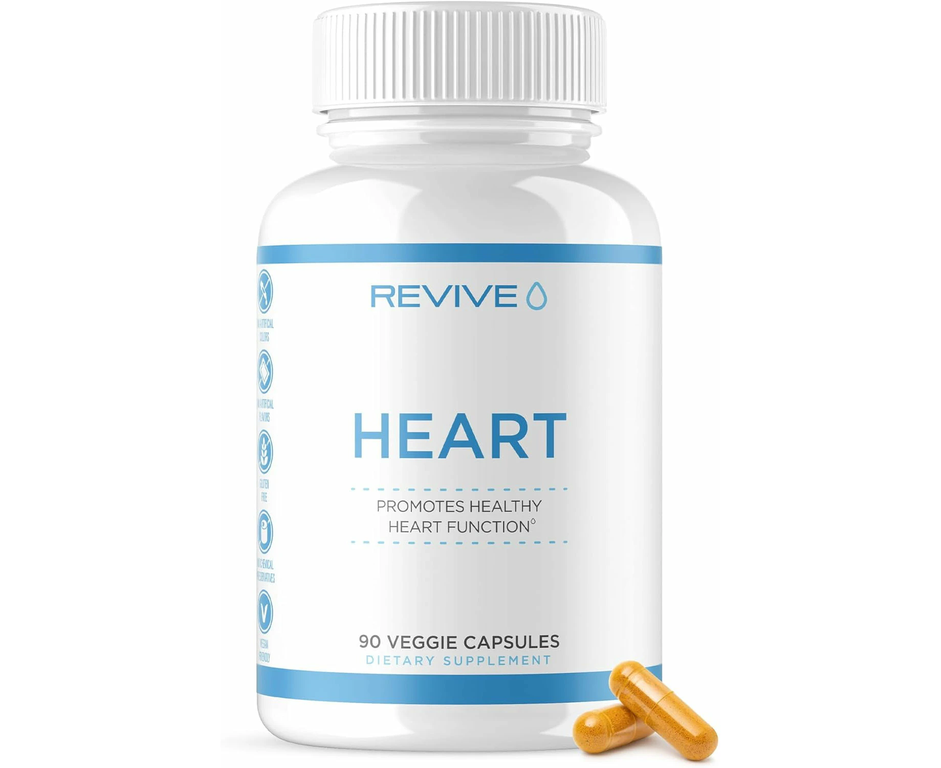 REVIVE MD Heart Supplement, All Natural Support, Vitamin D, K, CoQ10, 90 Veggie Capsules