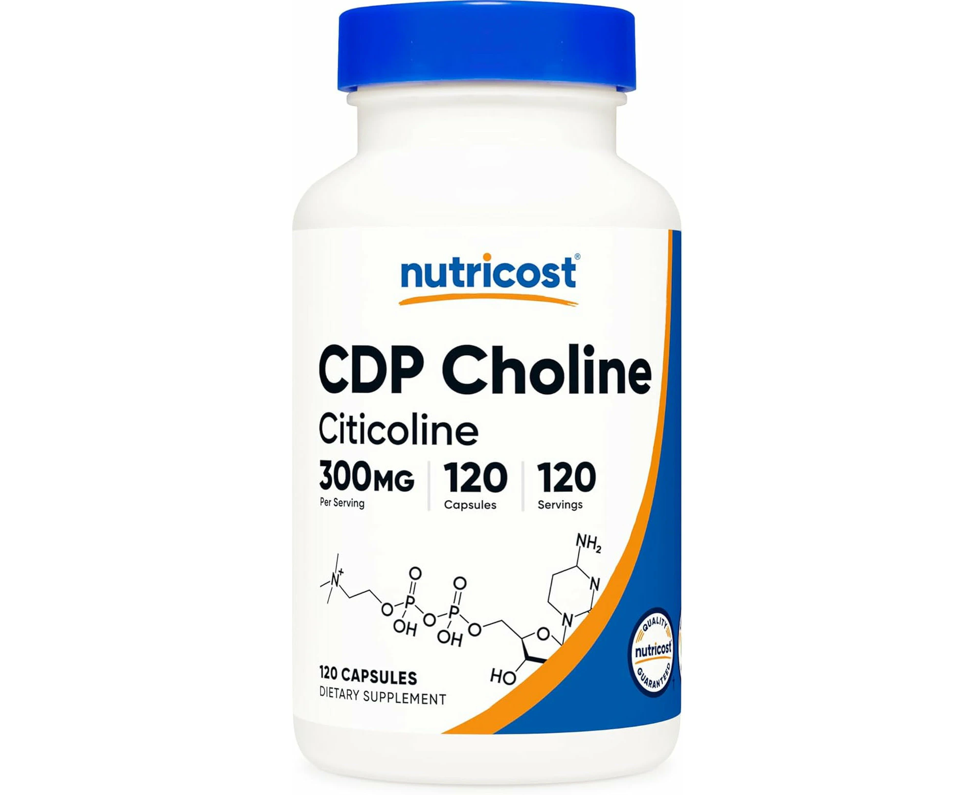 Nutricost CDP Choline (Citicoline) 300mg, 120 Veggie Capsules - Non-GMO, Vegan Friendly, Gluten Free