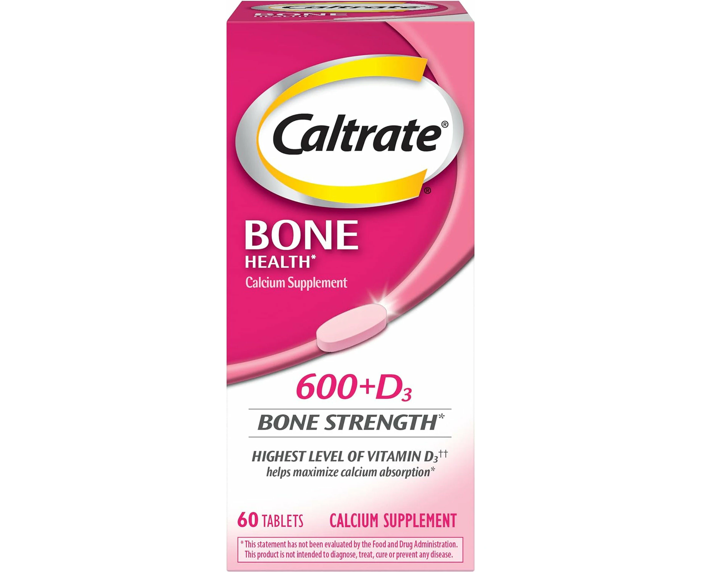 Caltrate 600+D3 Calcium & Vitamin D3 Supplement (60-Count Tablets)