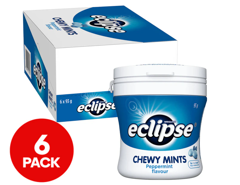 6 x Eclipse Chewy Mints Bottle Peppermint 93g