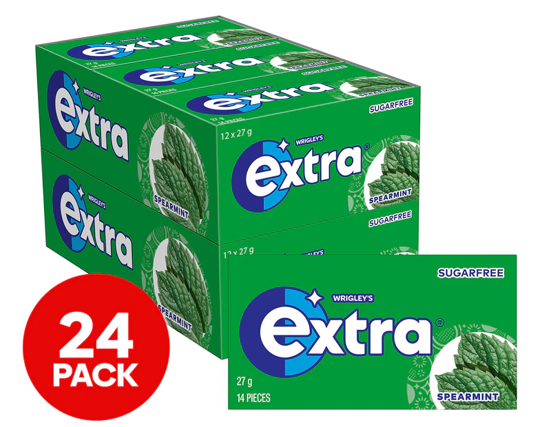 24 x Wrigley's Extra Sugar-Free Chewing Gum Spearmint