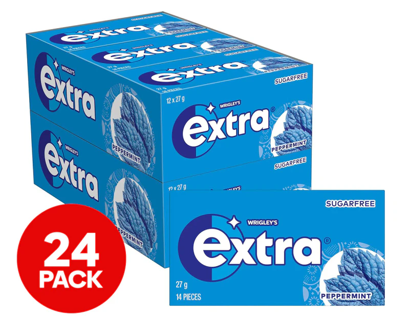 24 x Wrigley's Extra Chewing Gum Peppermint 14-Pieces