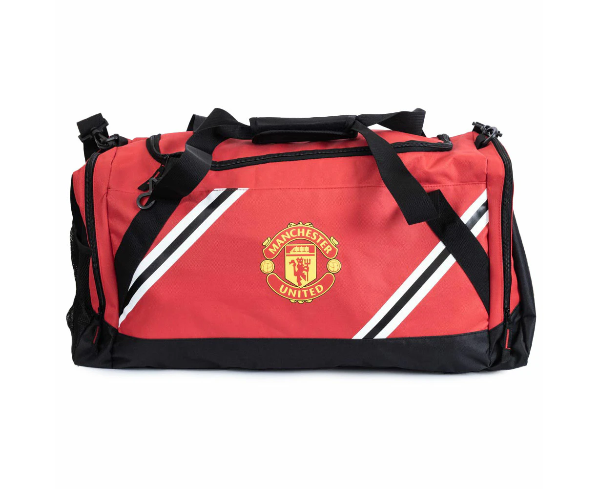 Manchester United FC Core Stripe Holdall (Red/Black) - TA12091