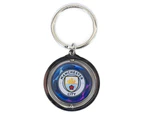 Manchester City FC UCL Crest Spinner Keyring (Blue/White/Silver) - TA12055