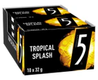 10 x Wrigley's 5 Sugarfree Chewing Gum Tropical Splash 32g