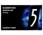 10 x Wrigley's 5 Sugarfree Chewing Gum Blueberry Rush 32g