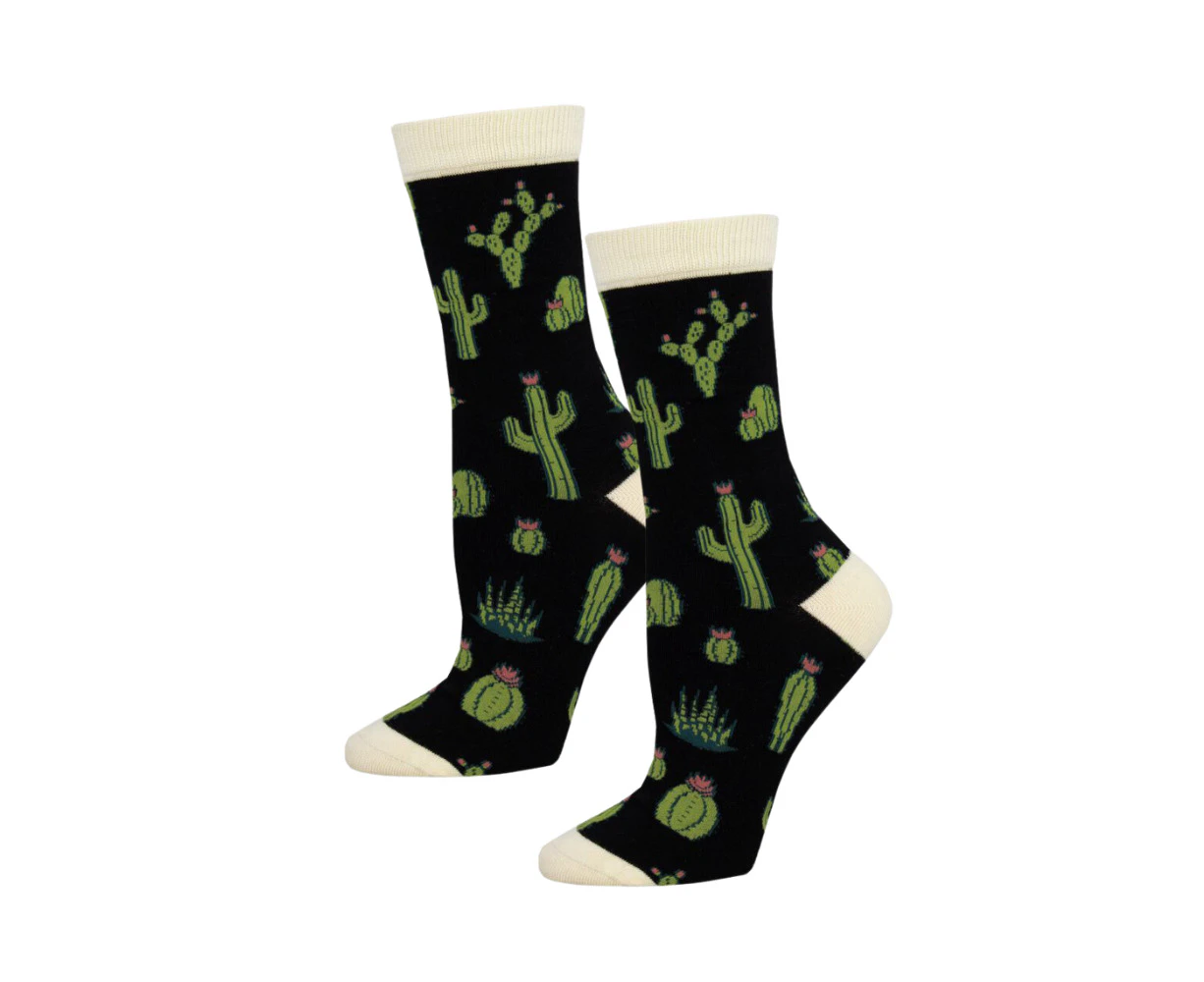 2x Socksmith Ladies Novelty Fashionable Trendy Socks Bamboo King Cactus One Size