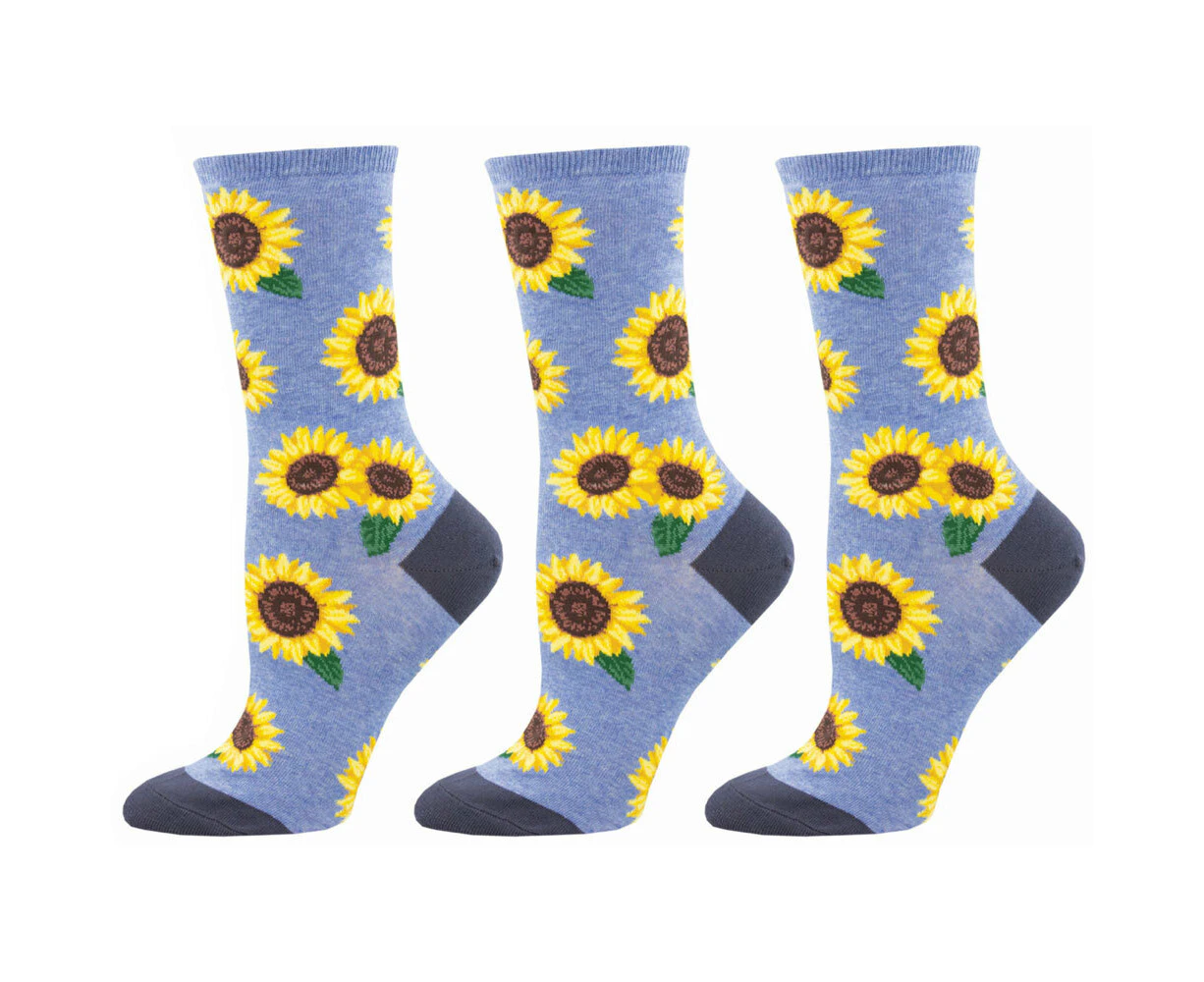 3x Socksmith Ladies Novelty Fashionable Socks More Blooming Socks One Size