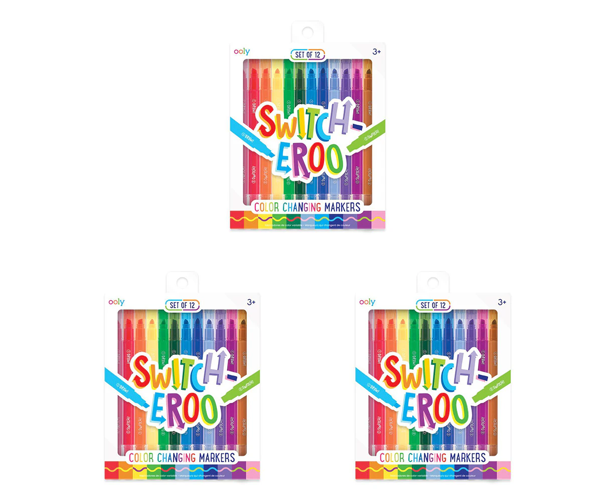 3x 12pc Ooly Switcheroos Colour Changing Marker Art Drawing Colouring Set 3y+