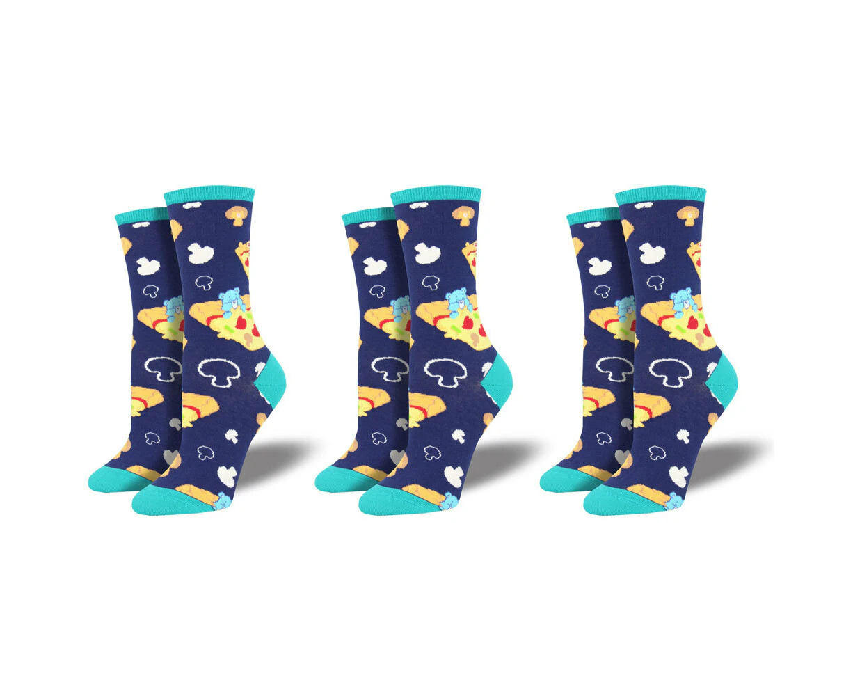 3x Socksmith Ladies Fashionable Novelty Socks Care Bears Pizza Dreams One Size