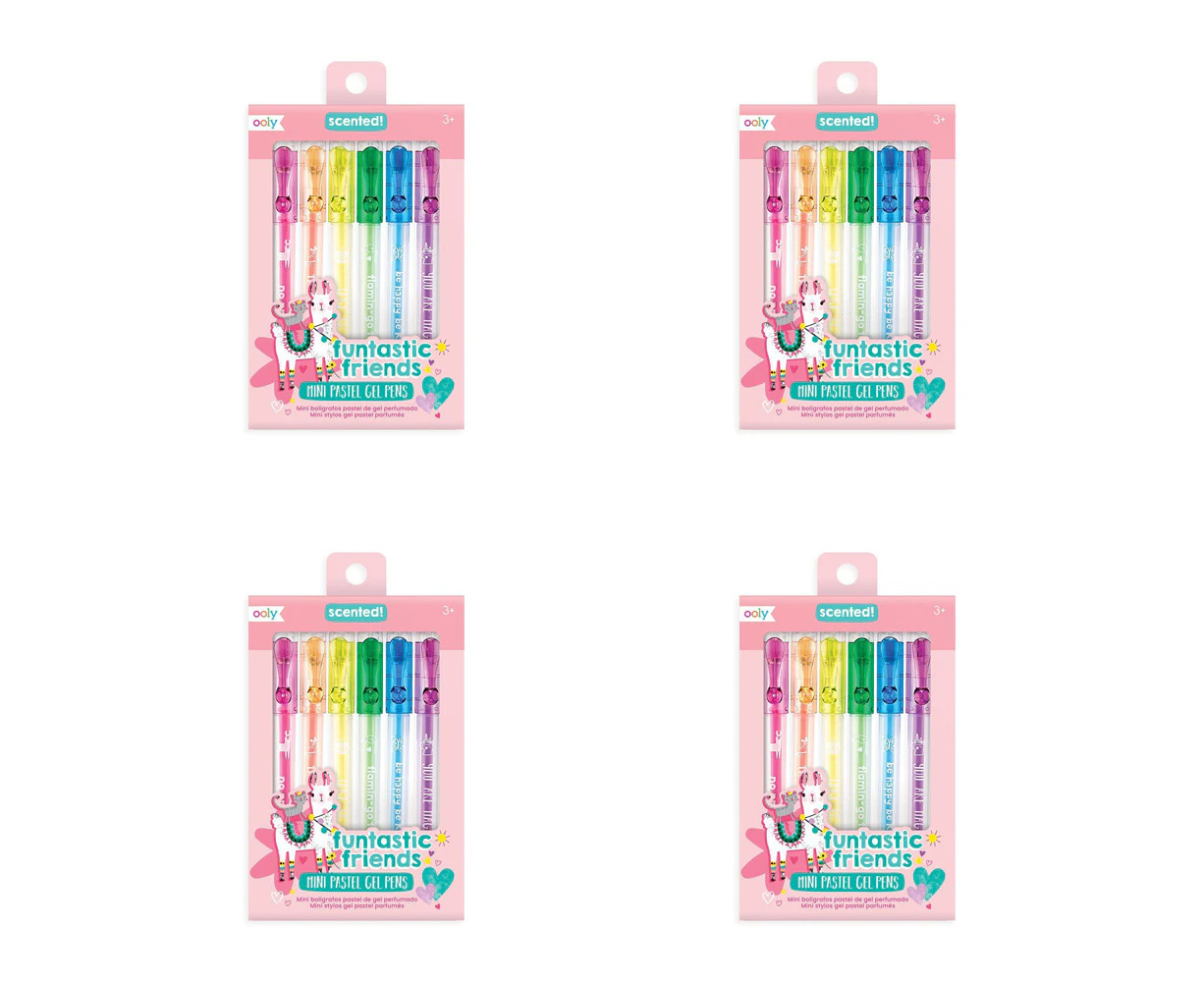 4x 6pc Ooly Funtastic Friends Scented Kids Mini Gel Pens Writing Stationery 3y+