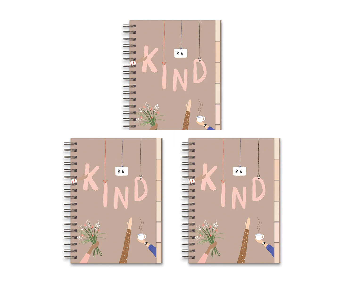 3x Studio Oh Lined/Dotted/Graph Edith Notebook Diary Writing Stationery Be Kind