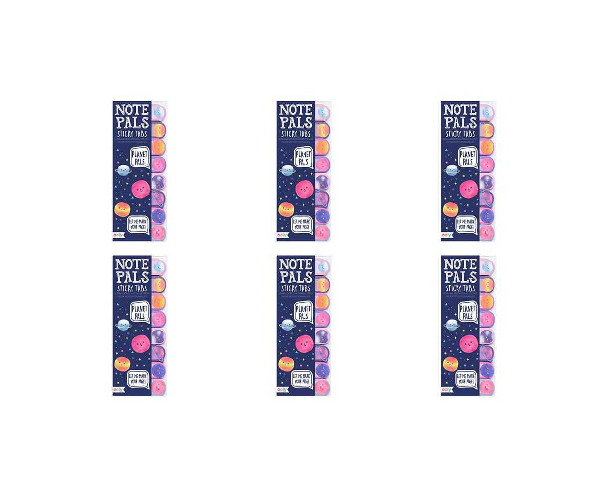 6x Ooly 120-Tabs Sticky Note Pals Kids/Children School Stationery 6y+ Planet