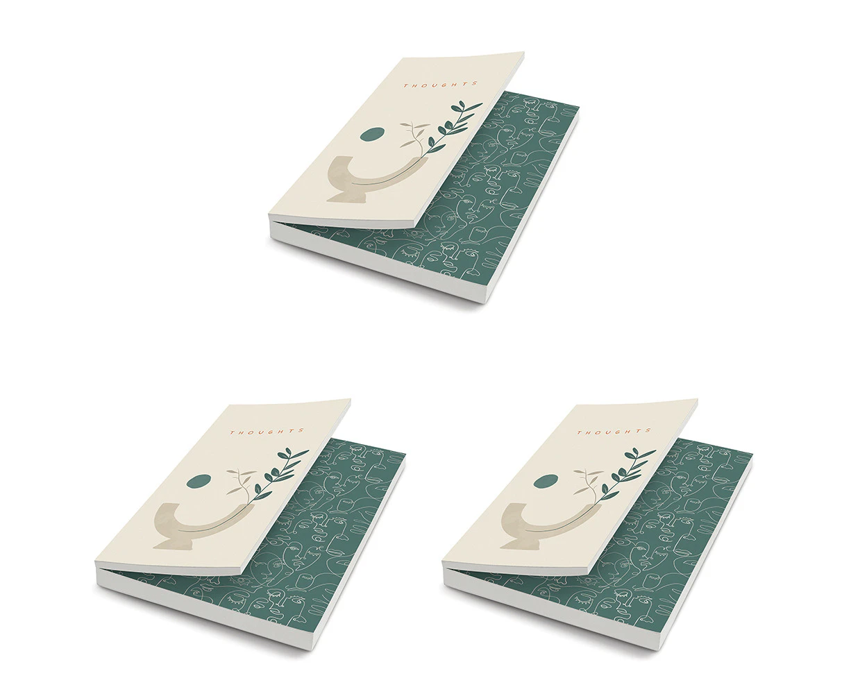 3x Studio Oh Duplex Journal Diary Drawing/Writing Stationery Botanical Serenity