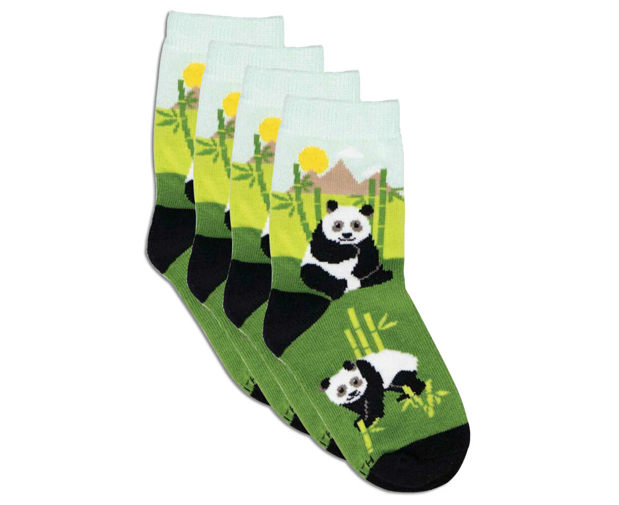 4x Socksmith Kids/Children Novelty Breathable Socks Happy Panda One Size 2-4y