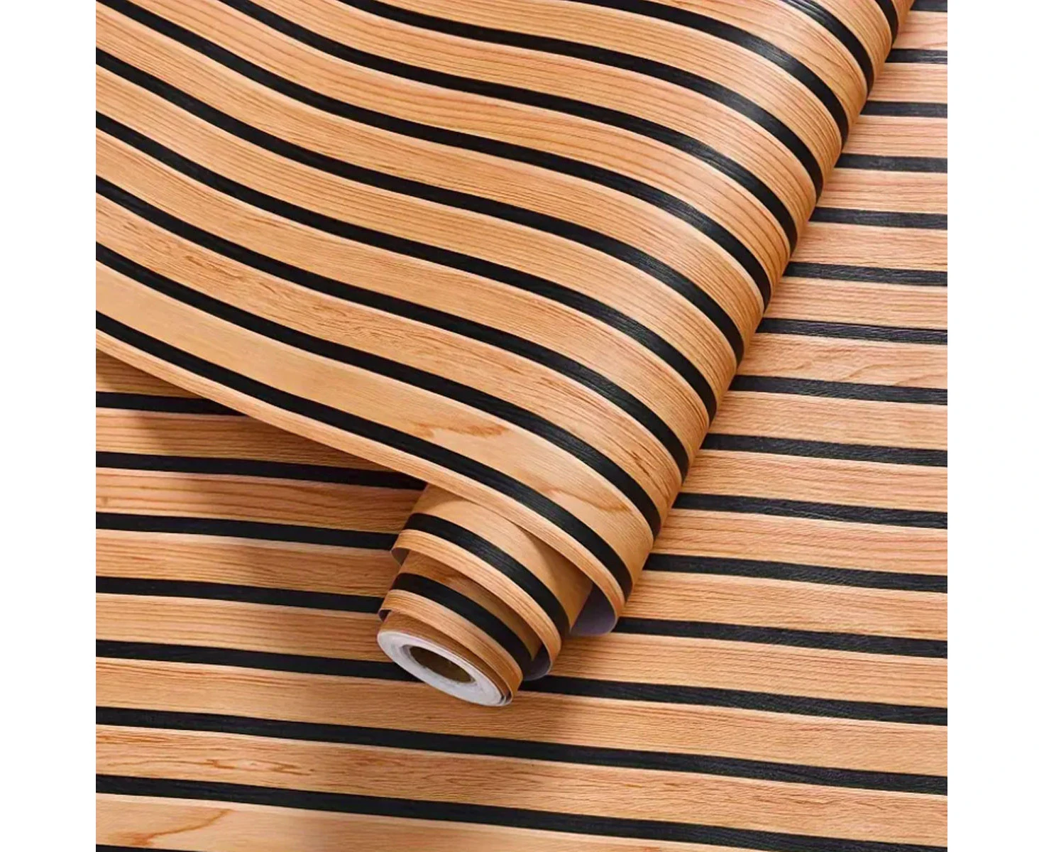 Wood Slat Peel and Stick Wallpaper, Faux Wood  Paper 3D Effect