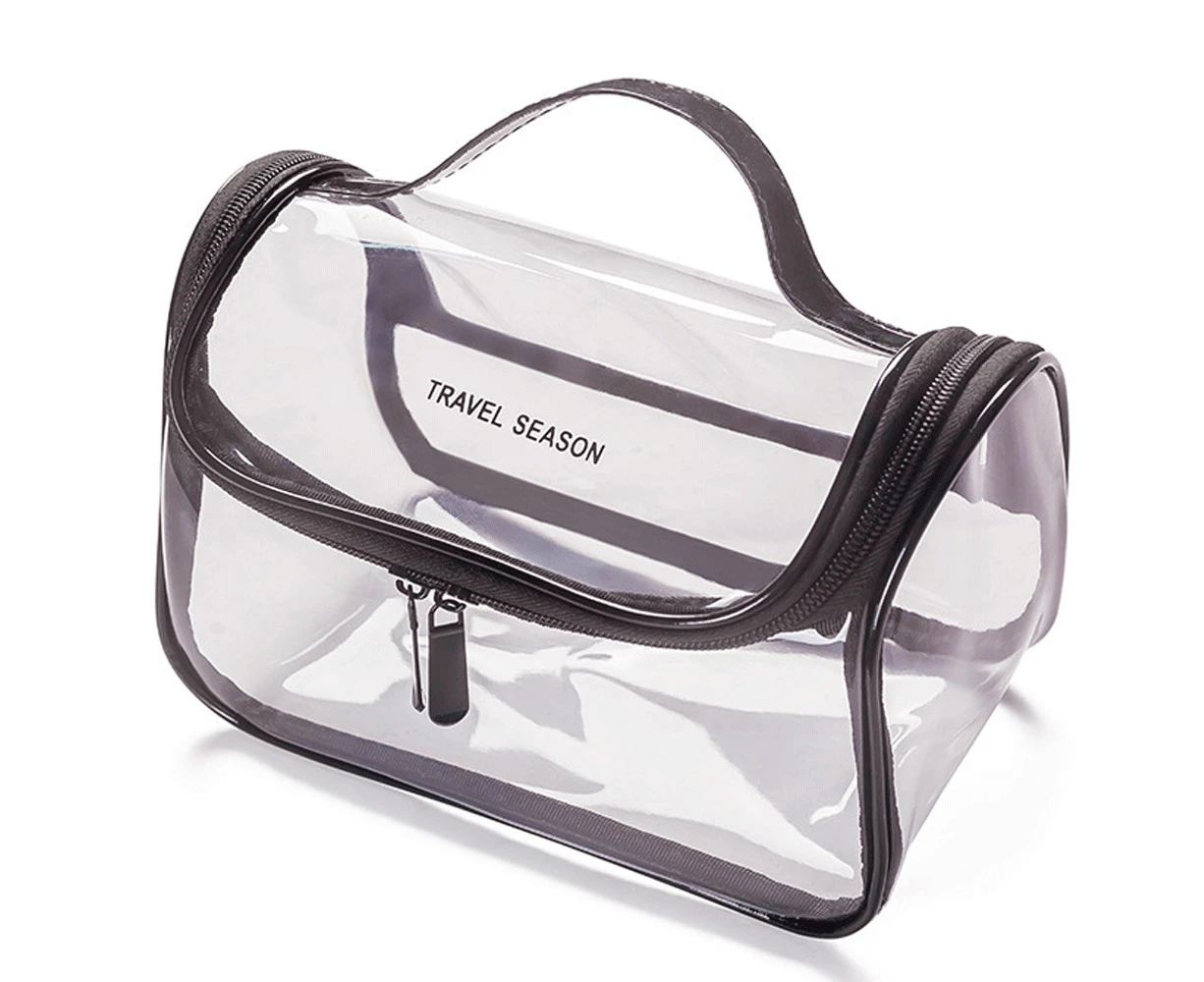 Colorful transparent portable cosmetic bag, portable, waterproof and large-capacity, made of PVC