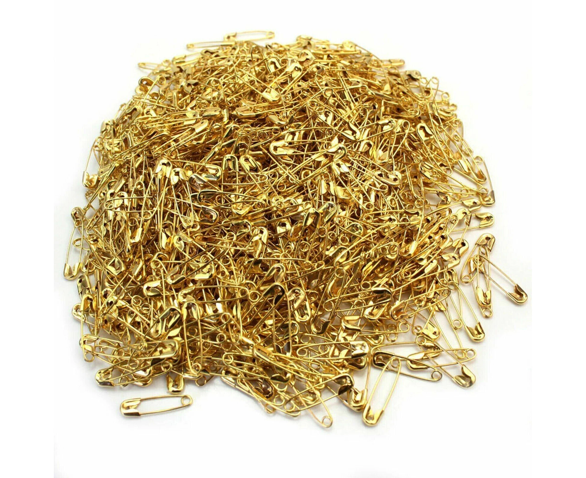 500Pcs Small Tiny Safety Pins Gold Color 19mm Brass Metal Sewing Craft Mini Pin