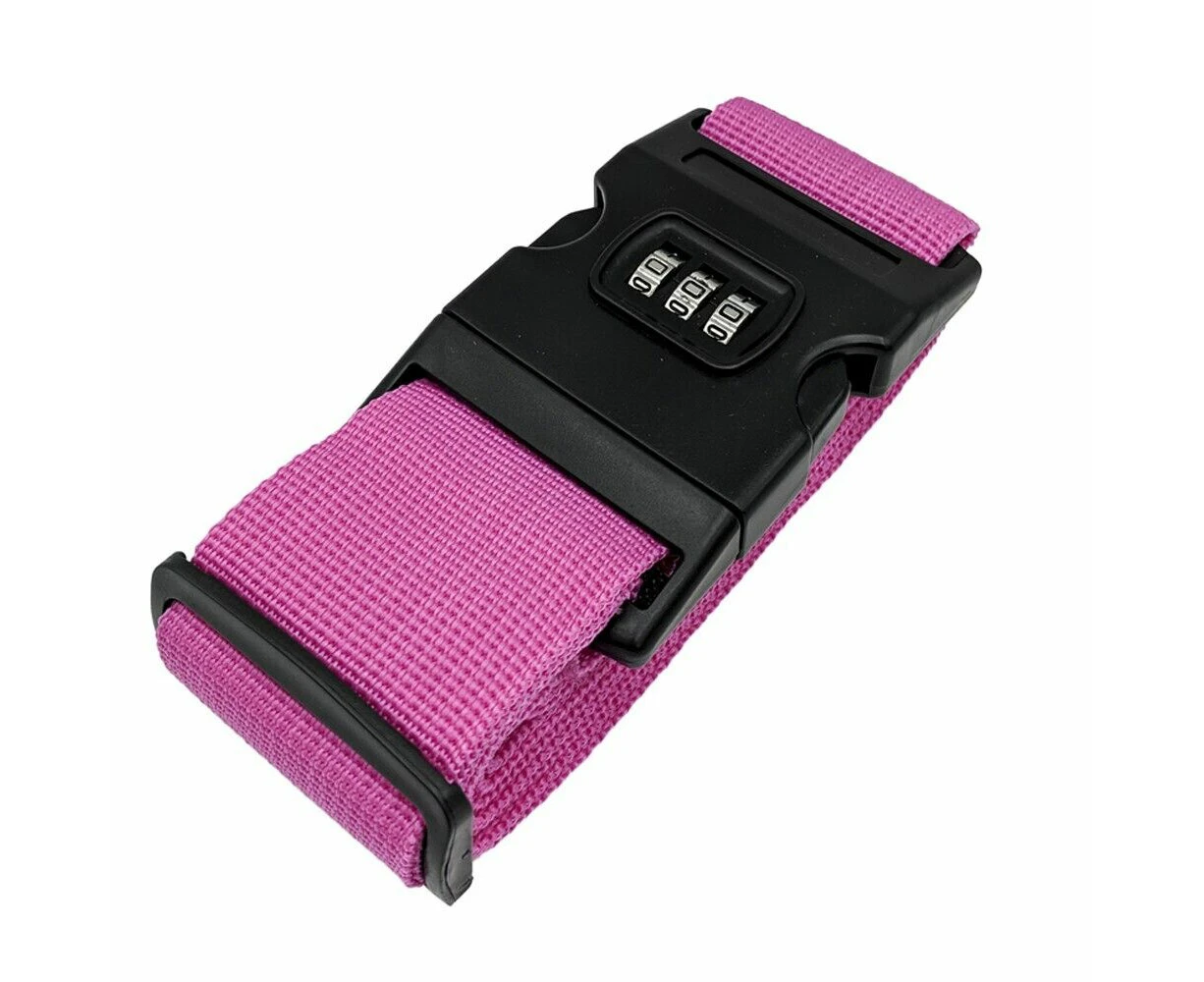 Luggage Strap Code Password Travel Suitcase Secure Lock Safe Nylon -Pink