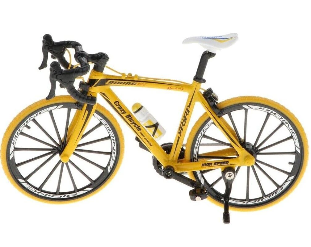 Bicycle Simulation Alloy Model Ornament Mini Toy Gift Mountain Bike Yellow